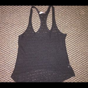Racer back semi sheer tank top